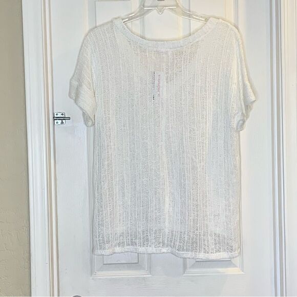 ODDY White V-Neck Crochet Top Size Large - Picture 9 of 9